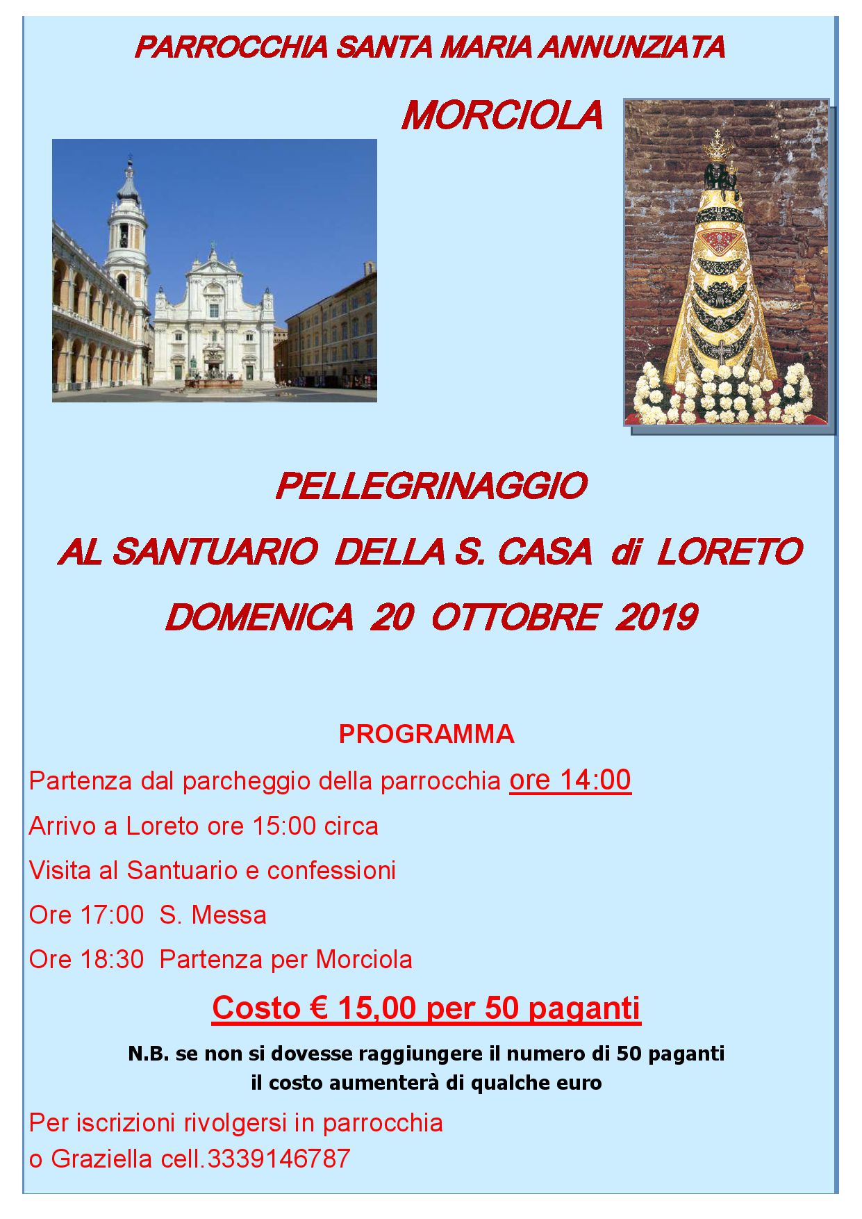 Manifesto Pellegrinaggio Loreto 2019 corretto