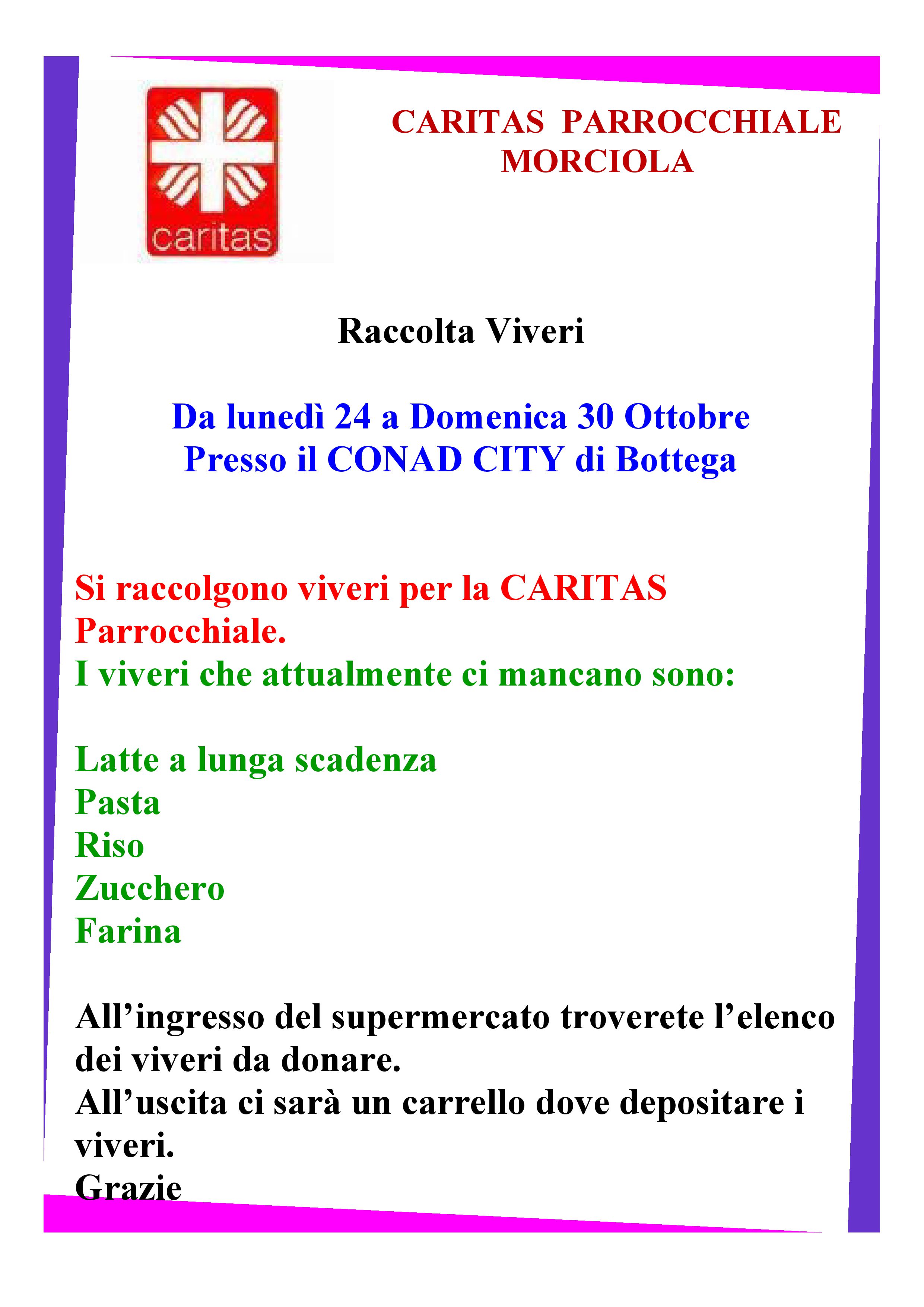 Raccolta Viveri presso CONAD