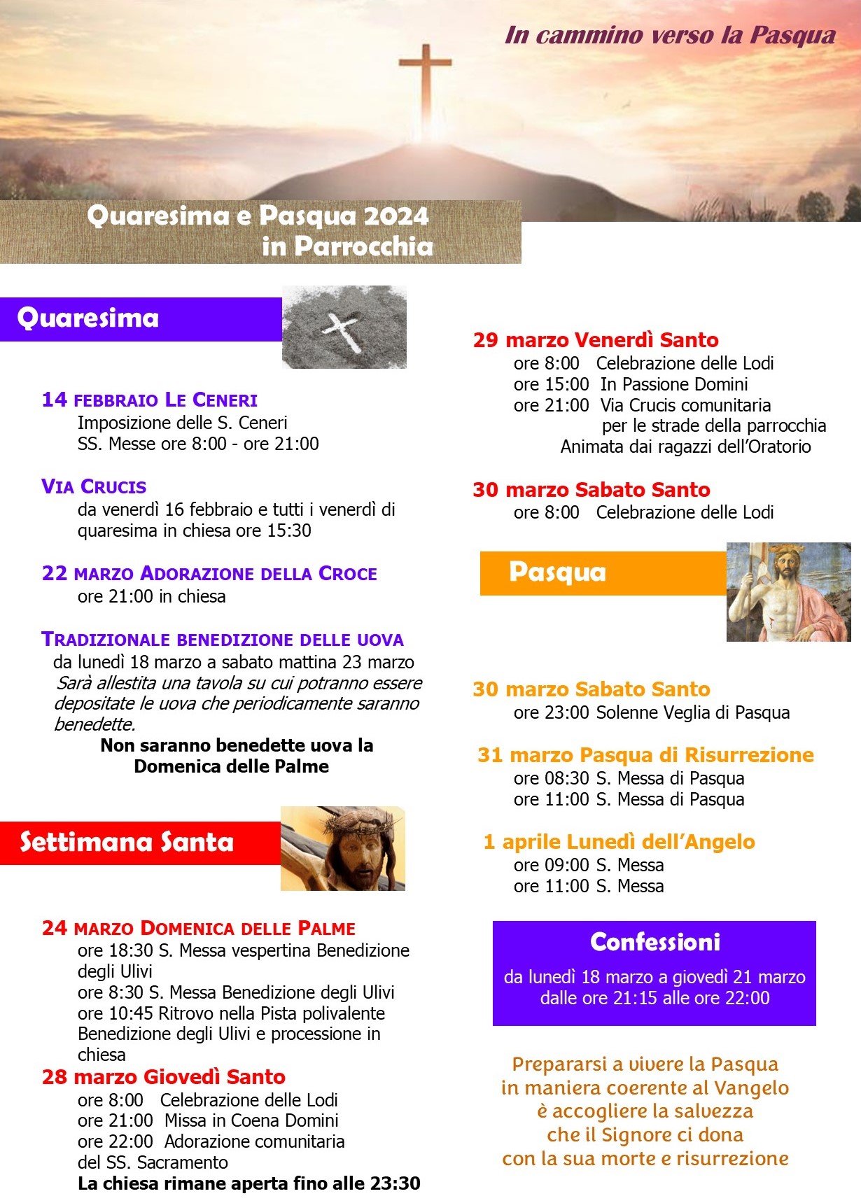 locandina quaresima pasqua 2024