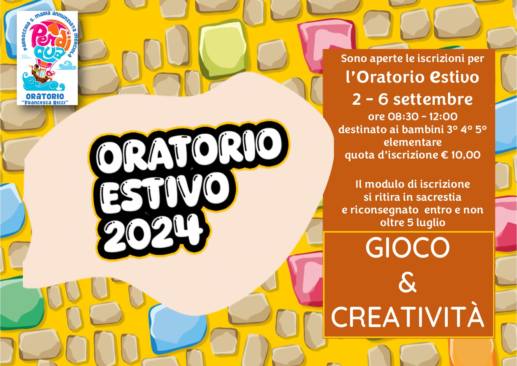 oratorio estivo settembre 2024
