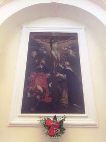 Quadro del Crocefisso affisso all\'interno della chiesa San Marco in Ripe